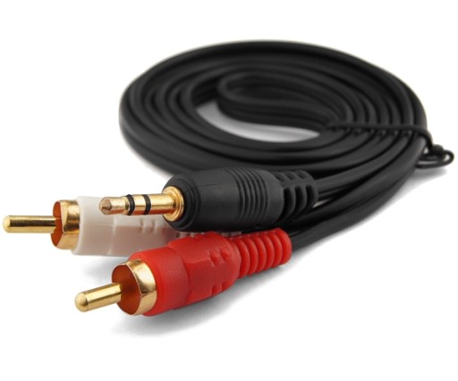 KÁBEL AUX ADAPTÉR MINI JACK 3,5MM 2 RCA CINCH STEREO 1,3M