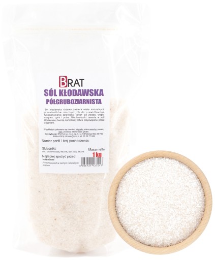 KŁODAWSKÁ SOĽ, polohrubá, 1kg, NEJODOVANÁ