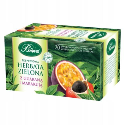 BiFix Express zelený čaj s guaranou a marakujou, 20x2g