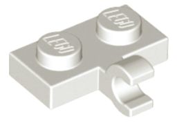 LEGO TANIER 1X2 S HÁKOM BIELY 11476 2 KS