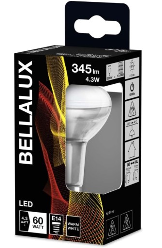 BELLALUX LED ŽIAROVKA E14 4,3W 5W/827 345lm 2700K