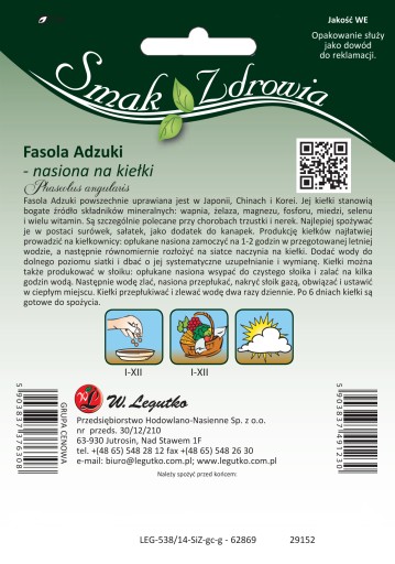 Semená fazuľových klíčkov Adzuki 50g