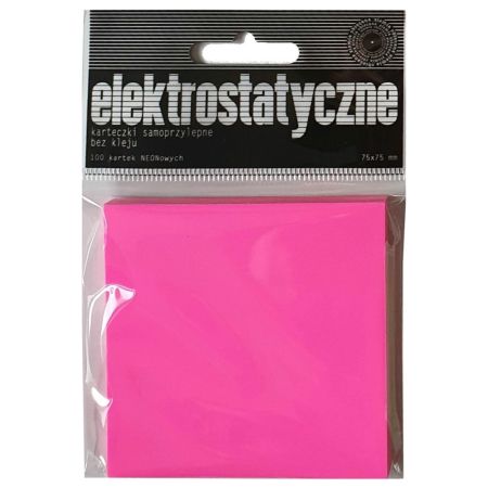 ZO ELEKTROSTATICKÉ POZNÁMKY 75X75 100ARK NEON RUŽ