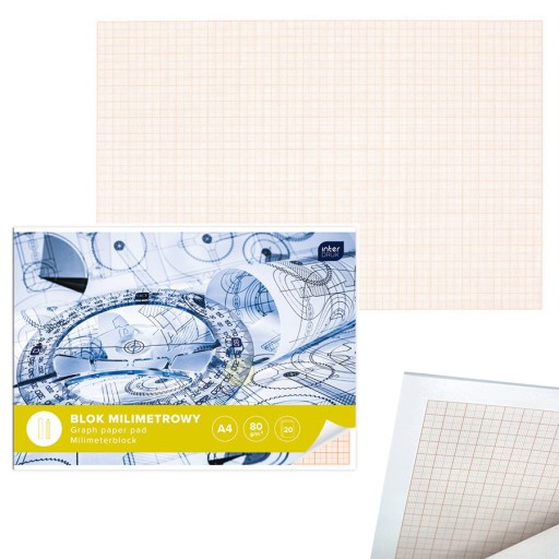 BLOK MILIMETROVÝ PAPIER A4 80g 20 listov INTERPRINT