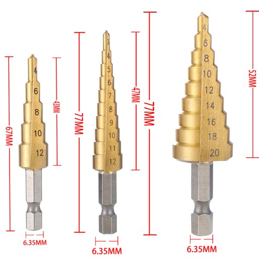 Stupňovité kónické vrtáky do kovu SPM-T01