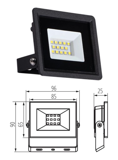 LED svetlomet Miledo Hermetic GRUN Neutral 4000K 10W 800lm IP65