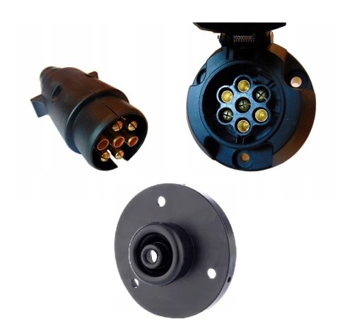 Zásuvka + zástrčka + podložka 12V - 7 PIN elektrický konektor