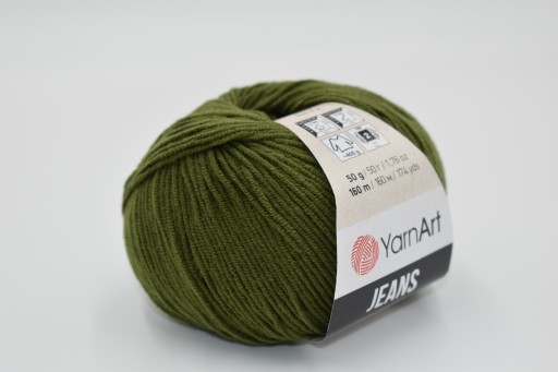 YARNART JEANS 82 armádna zelená priadza