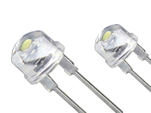 BIELE LED 8mm slamený klobúk 150mA 25 KS diód