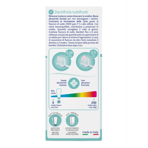 Chicco Tuttifrutti zubná pasta s fluoridom ananás 1-5L 50ml