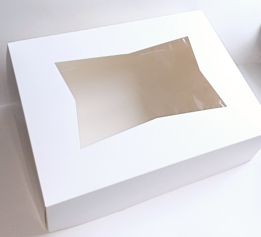 KRABIČKA NA CATERNING TORTU 32x42x13 cm s okienkom biela _1 ks