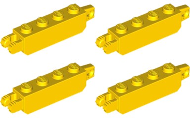 LEGO 54661 ZÁPADKA PÁNTU 1x4 žltá NOVINKA (8g) 4 ks.