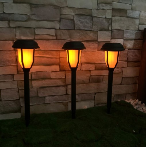 SOLAR LED záhradná lampa, zapichnutá, Flame, 40 cm