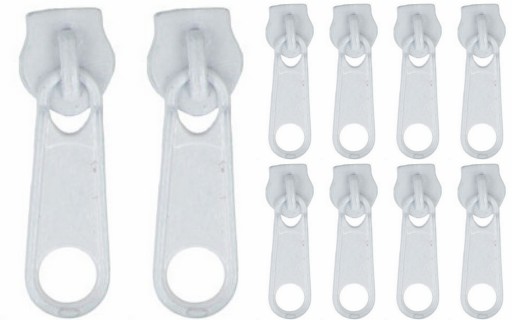Jazdec pások na zips, BIELY 5mm - 10ks