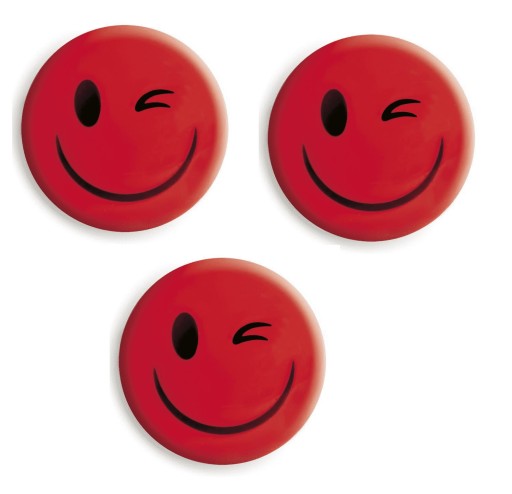 MAGNETY NA DOSKY RED SMILES 50 MM 3 KUS BLISTER TETIS GM304-SC3