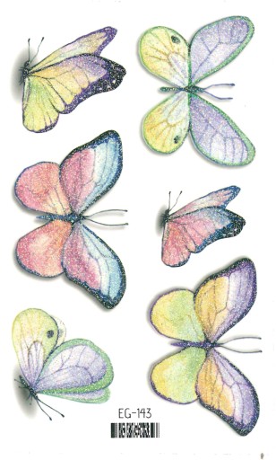 Umývateľné tetovanie pre deti GLITTER BUTTERFLIES EG143