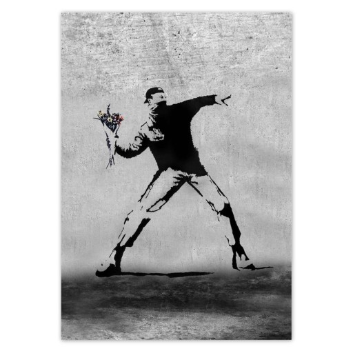 Samolepky A5 PION Banksy Flower Thrower