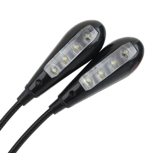 LAMPA S KLIPOM 4 LED DVOJKLIP NA ČÍTANIE HUDBY