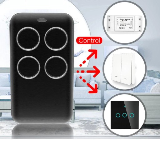 4-tlačidlový rádiový diaľkový ovládač pre Sonoff Moes RF 433MHz EV 1527