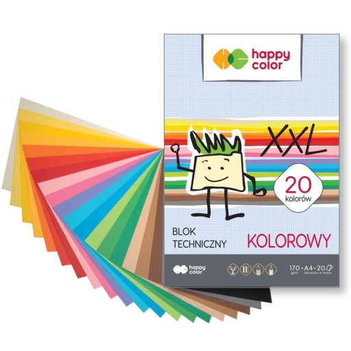 Happy Color XXL A4 20a farebný technický blok