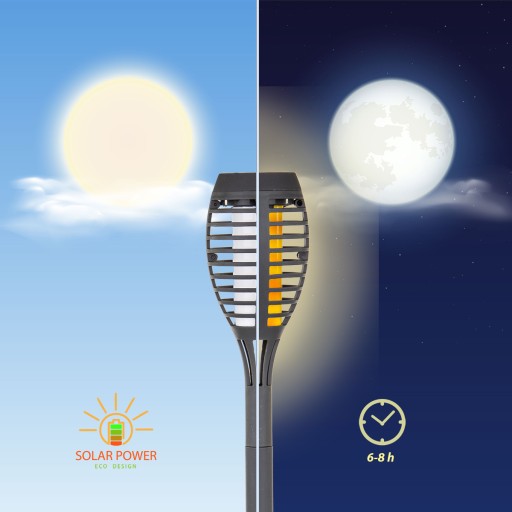LED solárna baterka 46,5 cm Flame Fire