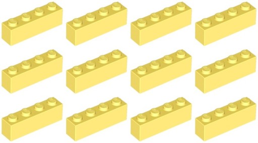 LEGO 3010 BRICK 1x4 svetložltá NOVINKA (20g) 12 ks