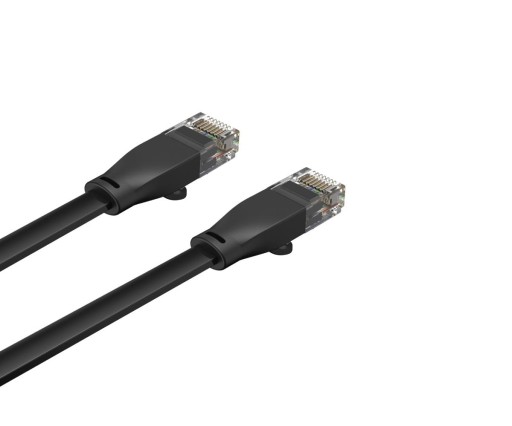 Unitek čierny plochý UTP Ethernet Cat.6 sieťový kábel 0,5m 1Gbps