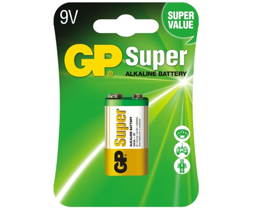 Alkalická batéria 6LF22 GP SUPER B1 9V 1604A