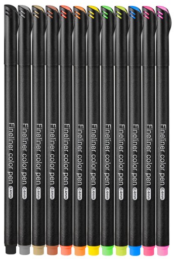 Súprava jemných ceruziek 12 FARIEB Kreslovacie perá 0,4 mm