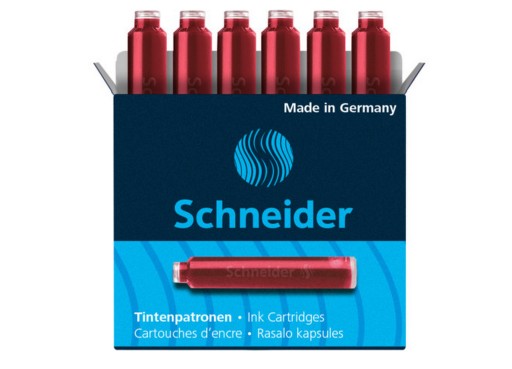 ŠTANDARDNÉ ČERVENÉ NÁPLŇOVÉ PERÁ, BALENIE 6, SCHNEIDER