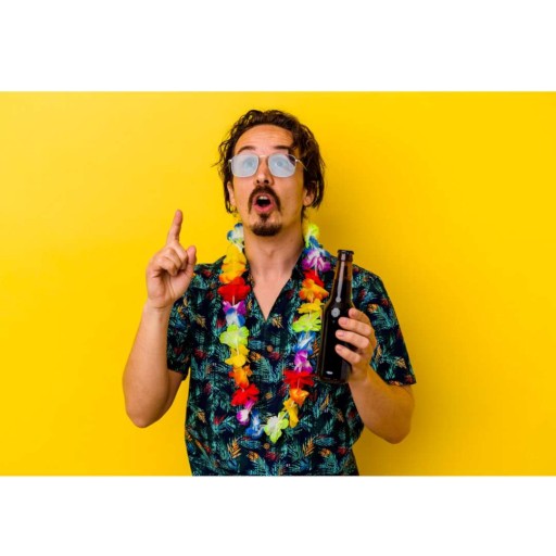 Havajský NÁHRDELNÍK RAINBOW mix ALOHA flowers PARTY