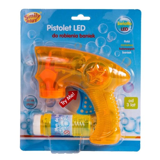 Pištoľ na výrobu mydlových bublín s LED kvapalinou