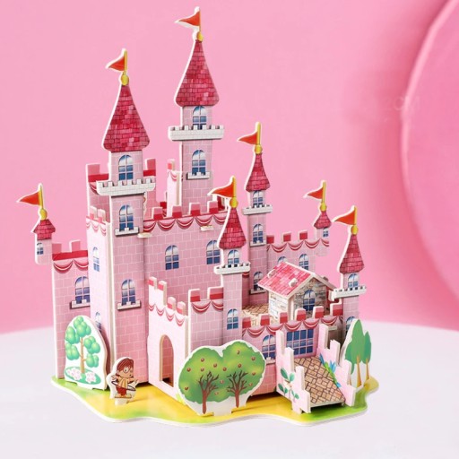 CARDBOARD HOUSE CASTLE AUTO 3D PUZZLE Z PAPIERA NA ZOSTAVENIE