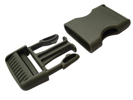Plastová zaskakovacia spona 30 mm 1 ks oliva