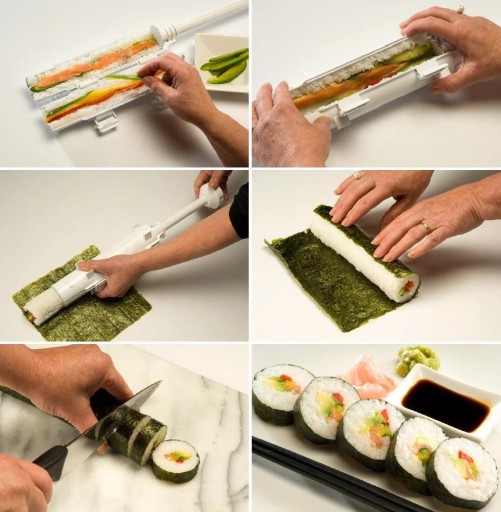 STROJ NA VÝROBU SUSHI RÚRA BAZOOKOVÉHO VALCA S VALČKOM na sushi