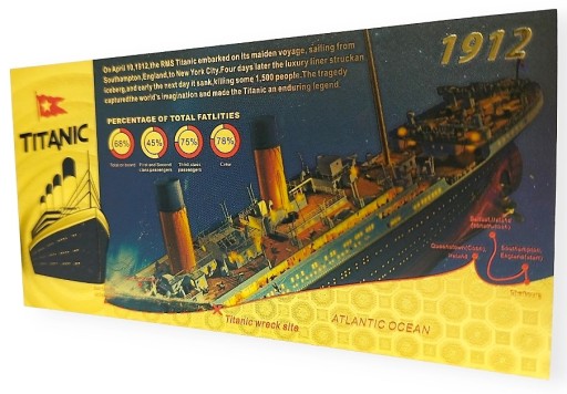 Zberateľský darček s pozlátenými bankovkami TITANIC
