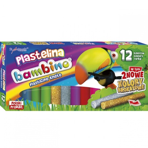 Bambino plastelína 12 farieb zlatá strieborná okrúhla