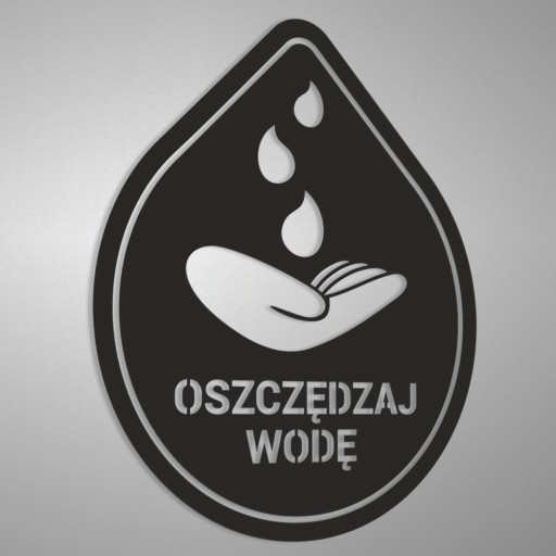 Nálepka na zrkadlo - Šetrite vodu, 10x12 čierna