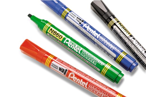 Pentel Permanent Marker N860 Beveled Red