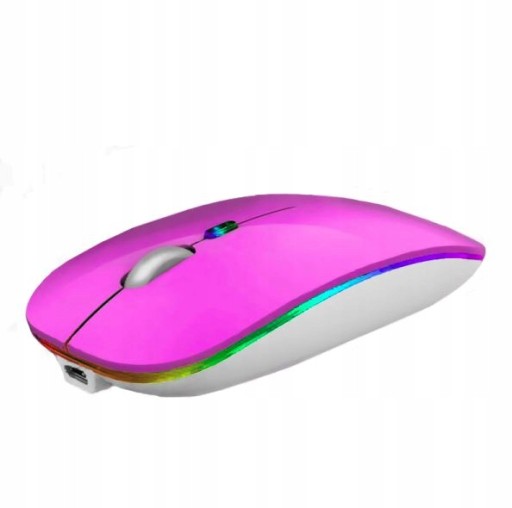 CHOĎTE VYŠŠÍM KAMEŇOM ĽAHKÁ BEZDRÔTOVÁ MYŠ RGB Fialová