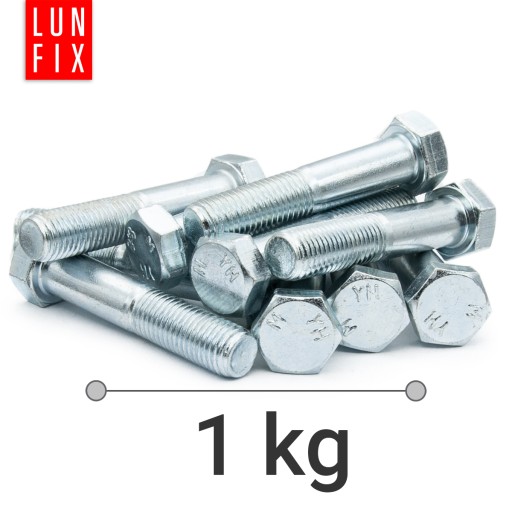 M12x70 Skrutka metrická šesťhranná DIN 931, pozinkovaná, s kľúčom, trieda 8.8, 1 kg