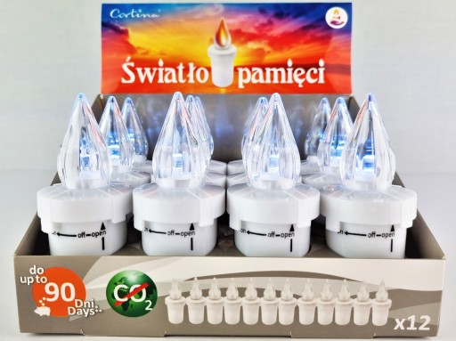 LED VLOŽKY NA SVIEČKY ELEKTRICKÁ VLOŽKA S BATÉRIOU+ 2xR6 BIELA