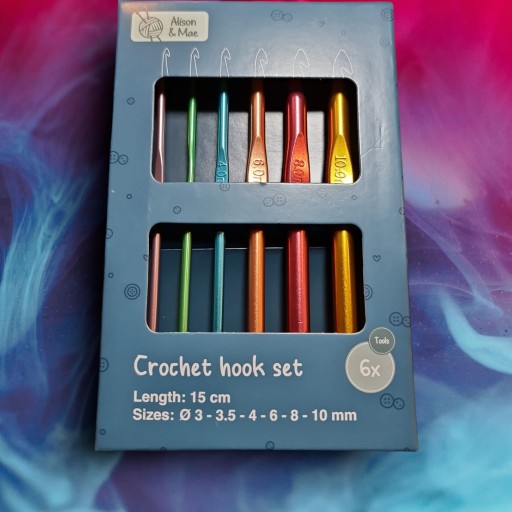 Hliníkové háčiky, farebné, od 3,0 mm do 10,0 mm, dĺžka 15 cm, FIO box