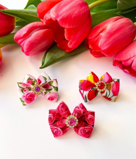 Glamour kvetinová mašľa 4,5 cm KGR003 York vlásenka