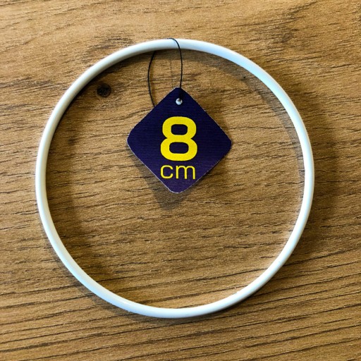 BIELA kruhová obruč pre lapače snov a makramé 8 cm
