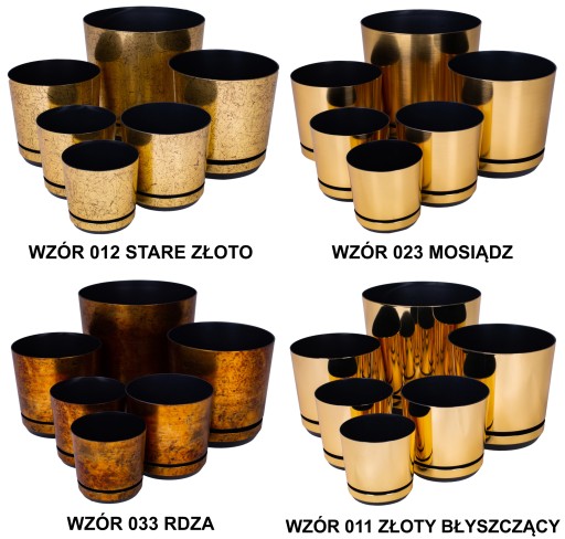 EFFECT hrdzou pokrytý zlatý kvetináč Rustic LOFT12