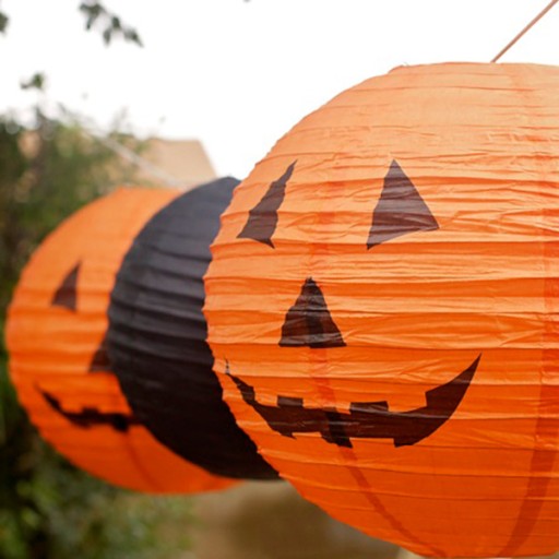 VEĽKÁ ZÁVESNÁ PAPIEROVÁ TEKVICOVÁ LAMPA HALLOWEEN