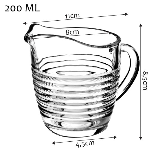 KONVIČKA NA MLIEČKO, KRÉM, SKLENÁ KONVIČKA MLIEKA, 200 ML
