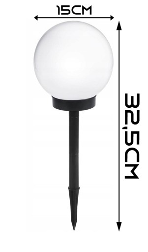 LED solárne guľové záhradné svietidlo, biele, 10 cm, pre záhradný stĺp
