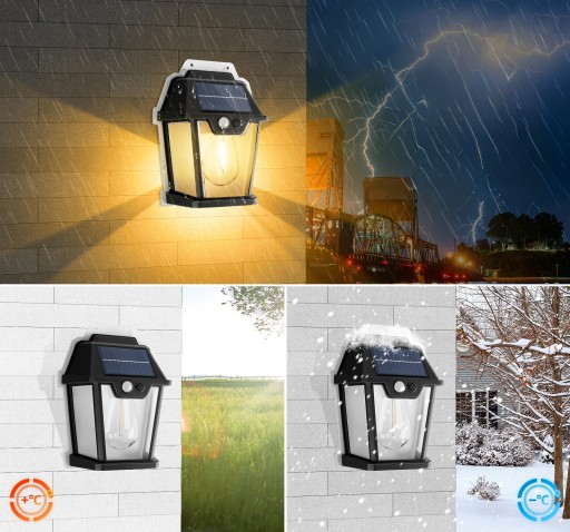 LED SOLÁRNE LAMPY VONKAJŠIE NÁSTENNÉ LAMPY SÚMRAK SNÍMAČ POHYBU